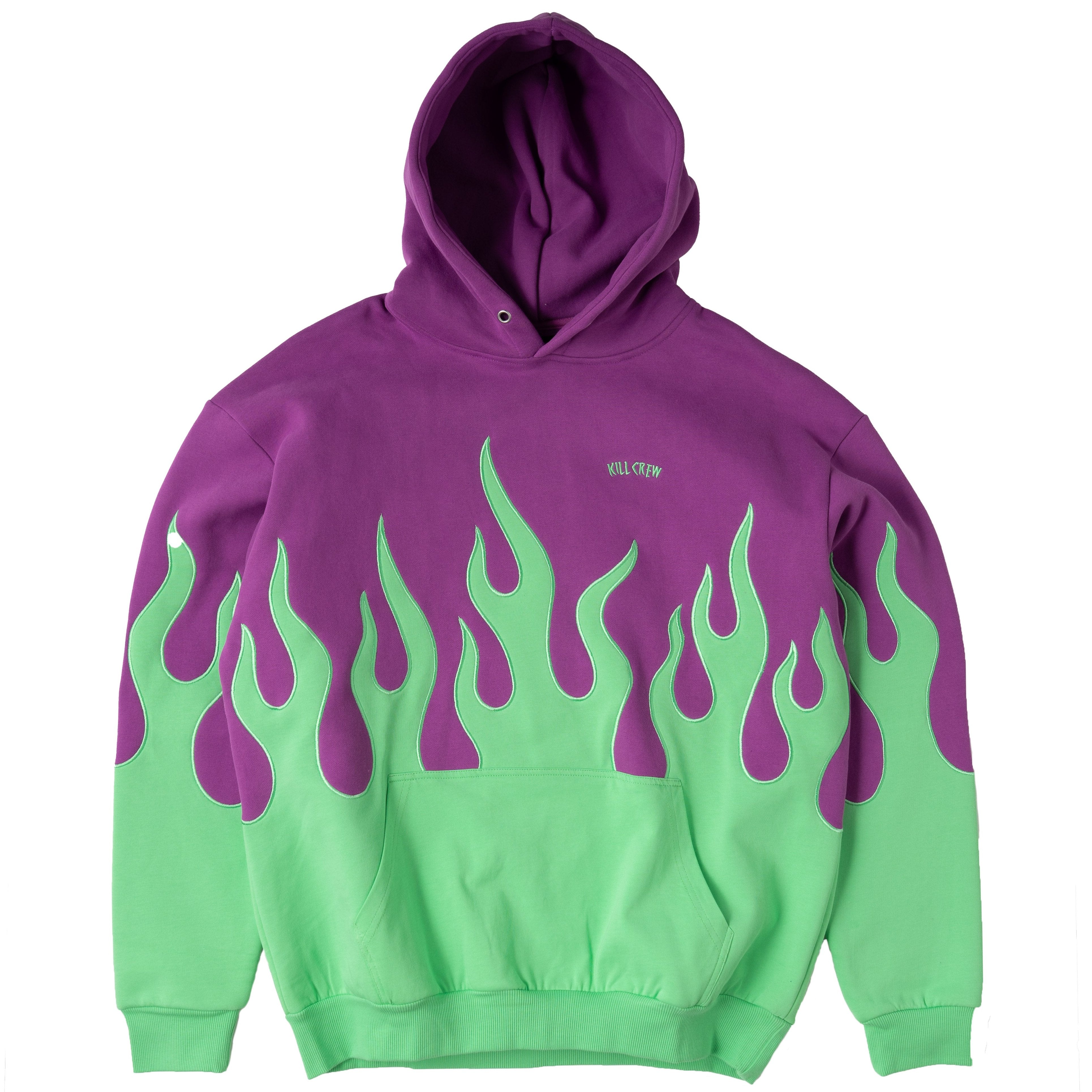 OVERSIZED PREMIUM HEATER HOODIE - PURPLE / GREEN