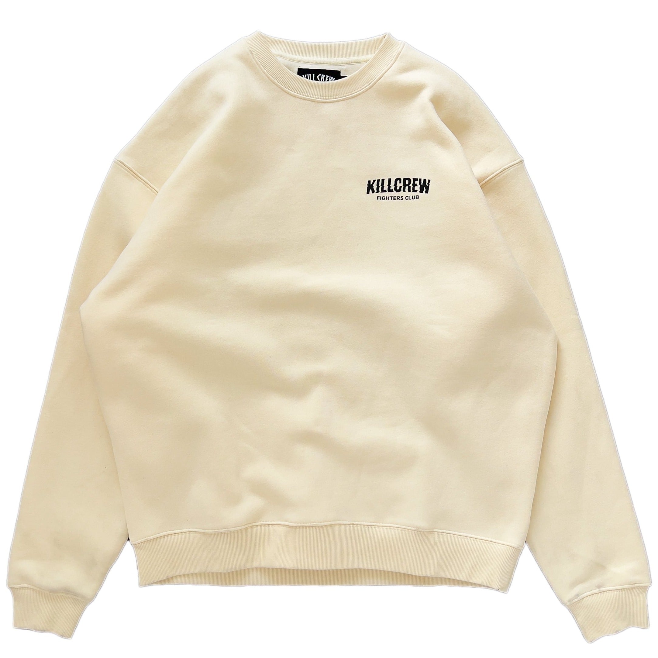 OVERSIZED LUX RIGOROUS TRAINING CREW NECK - CREAM / BLACK