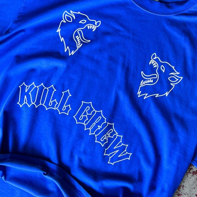 OVERSIZED TWO WOLVES T-SHIRT - BLUE