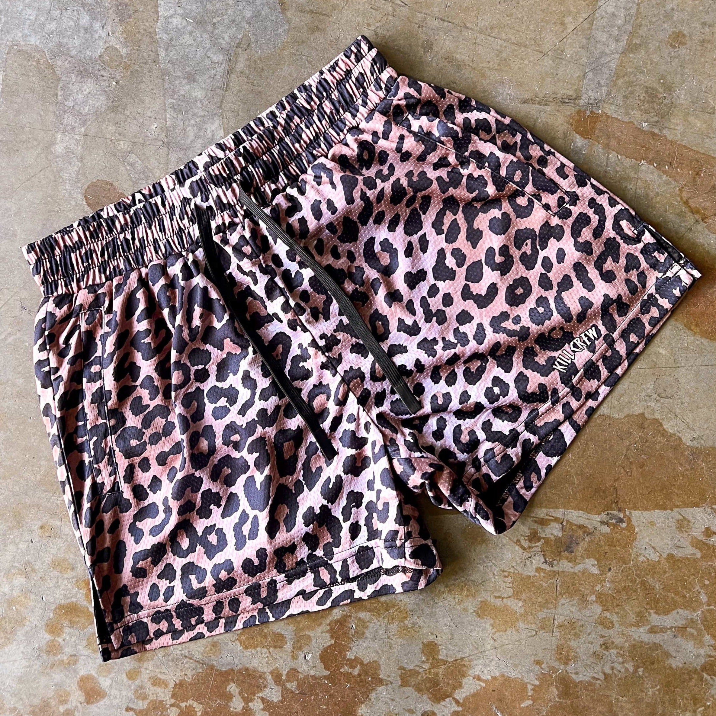 MUAY THAI SHORTS (MID THIGH CUT) - LEOPARD