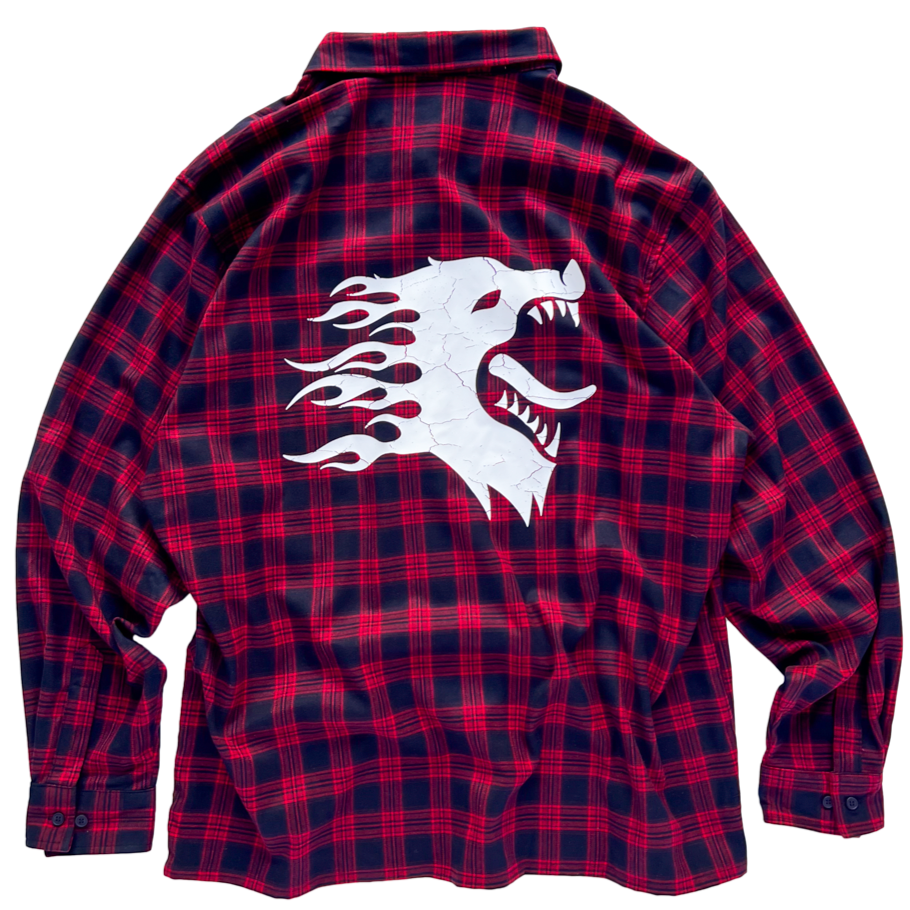 WAR WOLF FLANNEL - RED