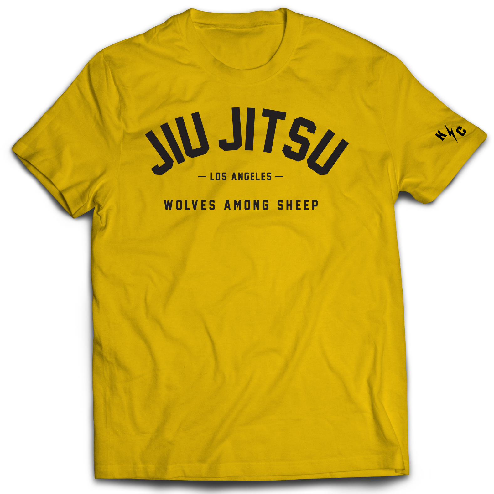 JIU JITSU WOLVES AMONG SHEEP T-SHIRT - MUSTARD