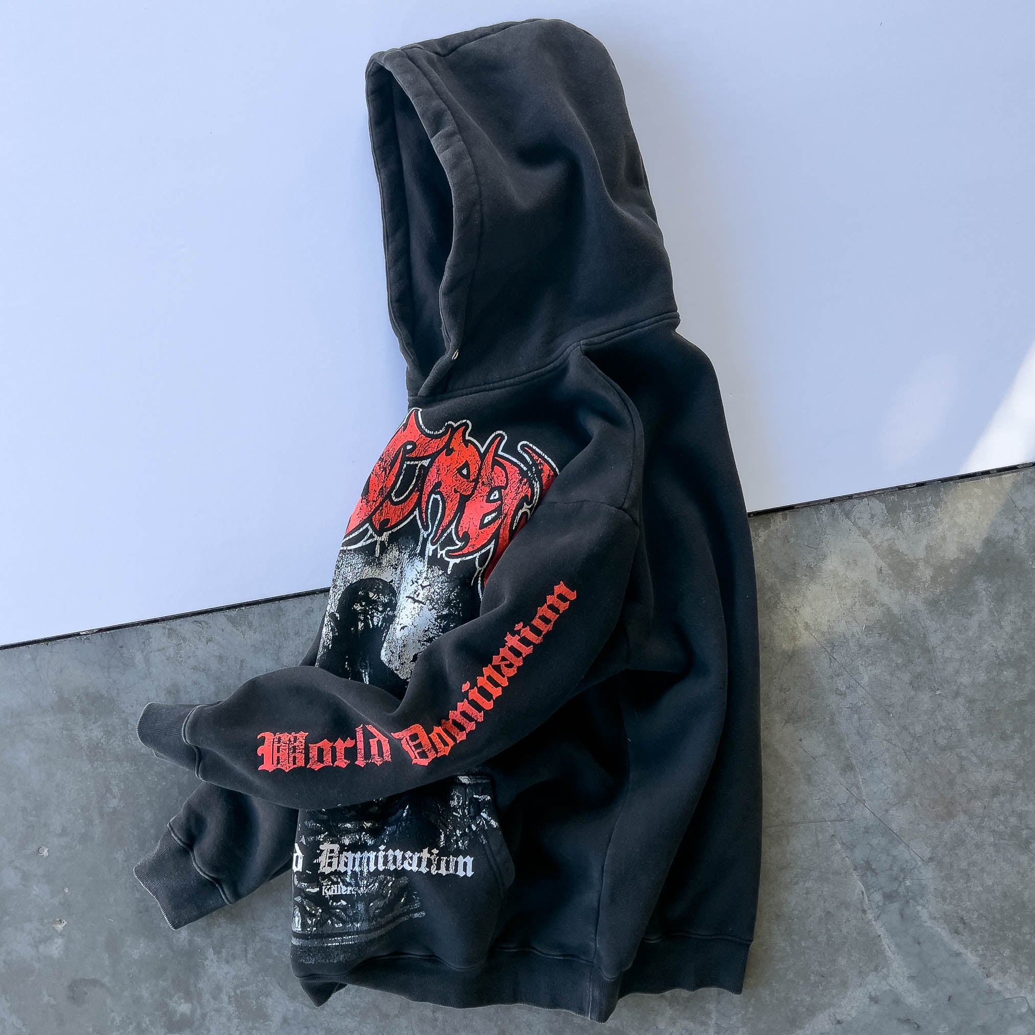 OVERSIZED LUX GHOUL HOODIE - BLACK