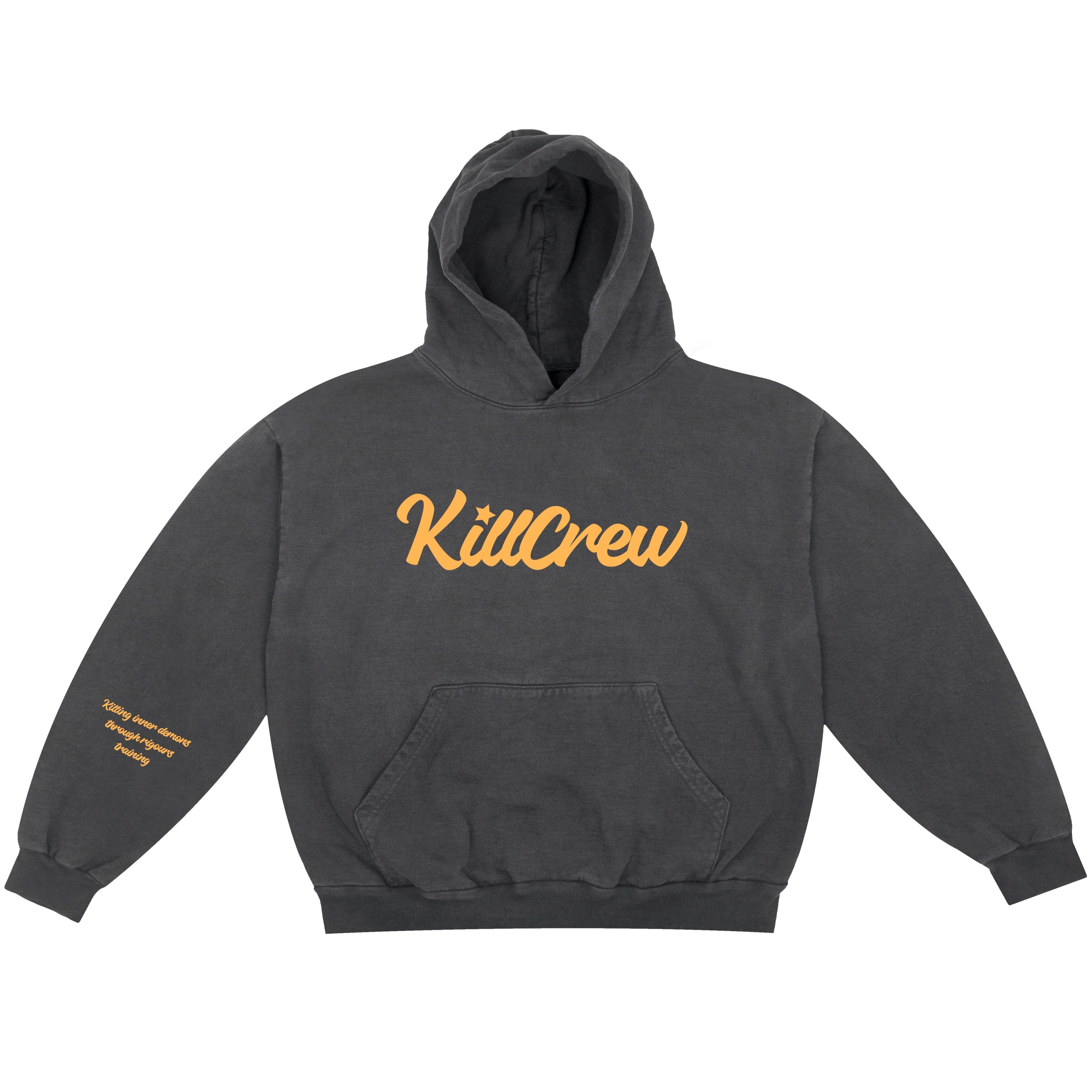 OVERSIZED LUX SCRIPT HOODIE - GREY / GOLD