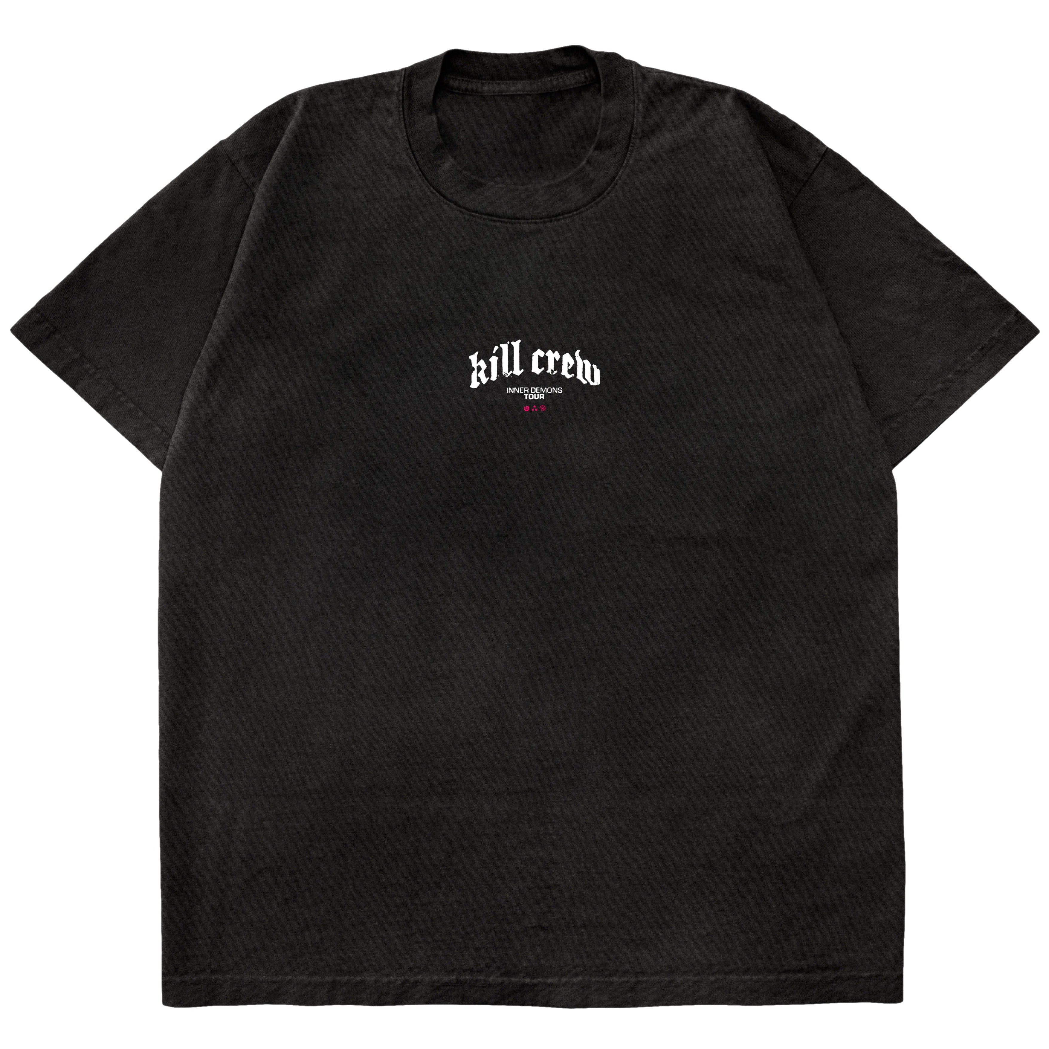 OVERSIZED INNER DEMONS TOUR T-SHIRT - BLACK / WHITE