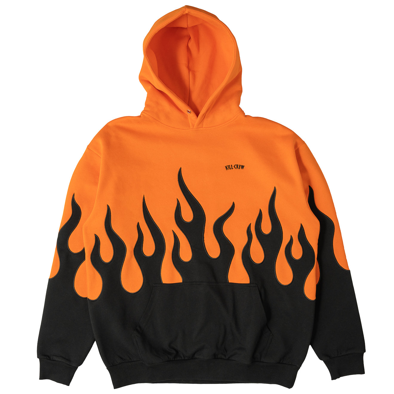 OVERSIZED PREMIUM HEATER HOODIE - ORANGE / BLACK