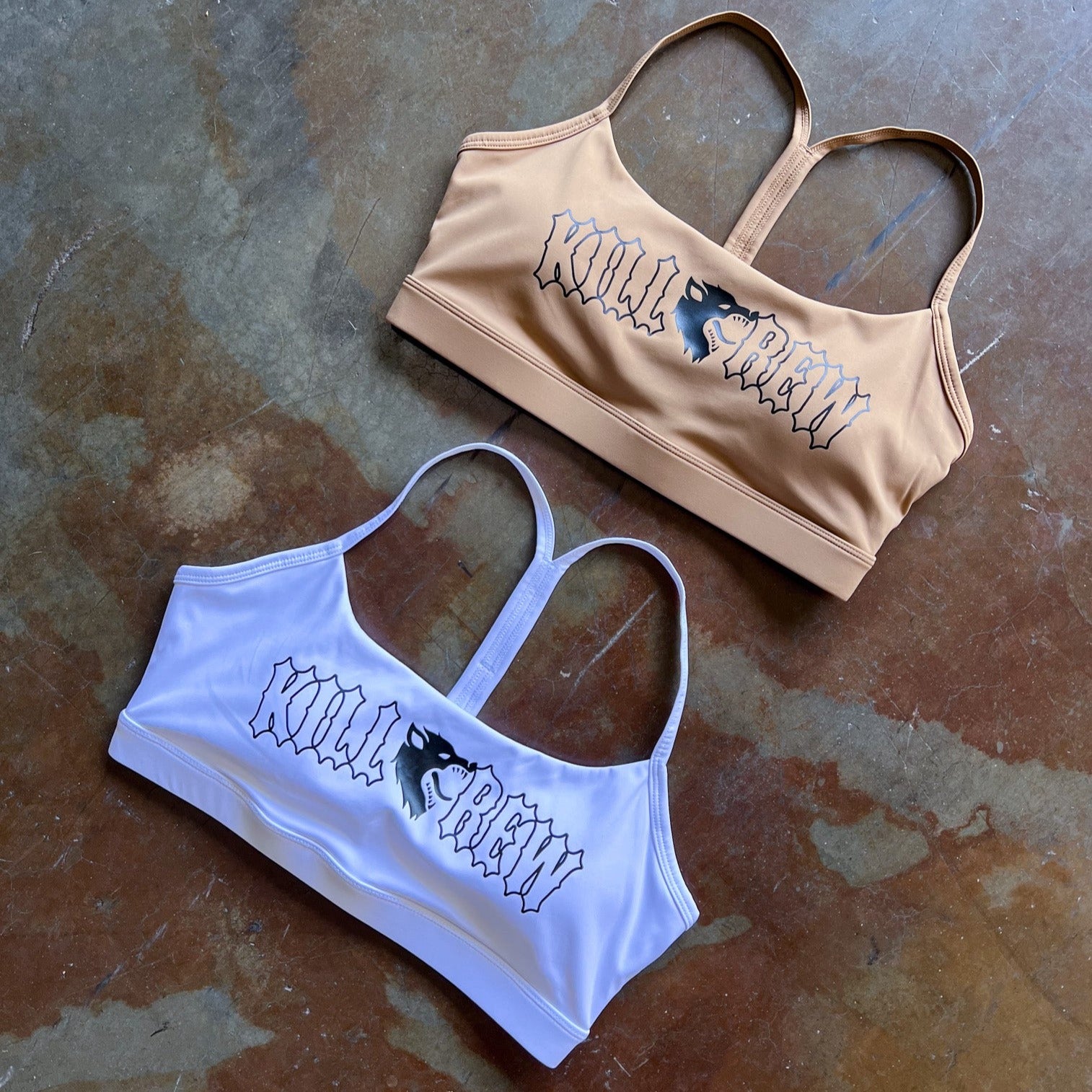 CLASSIC SPORTS BRA - TAN / BLACK