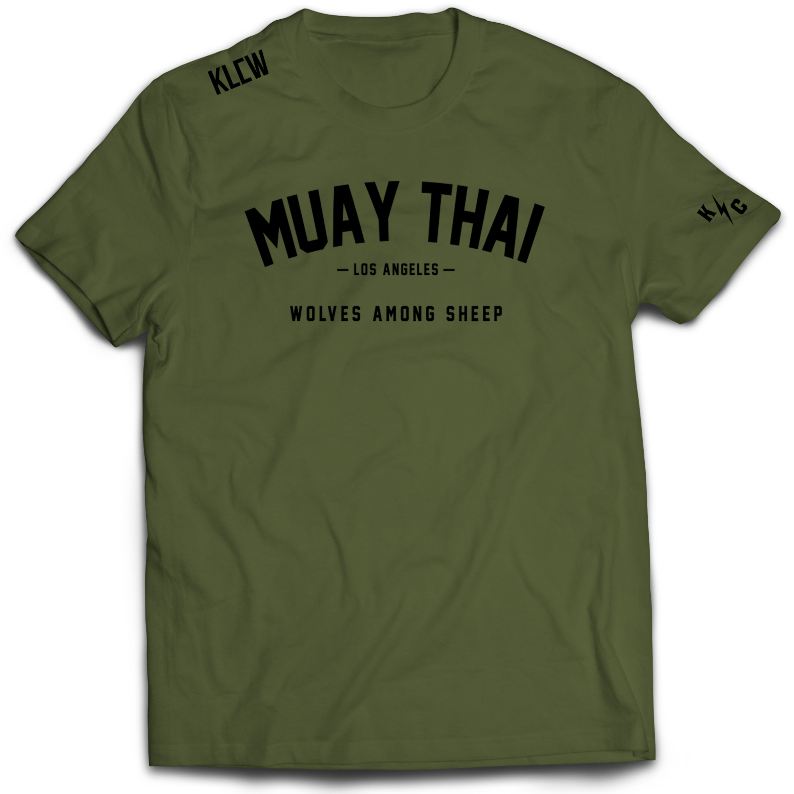 MUAY THAI WOLVES AMONG SHEEP T-SHIRT - OLIVE