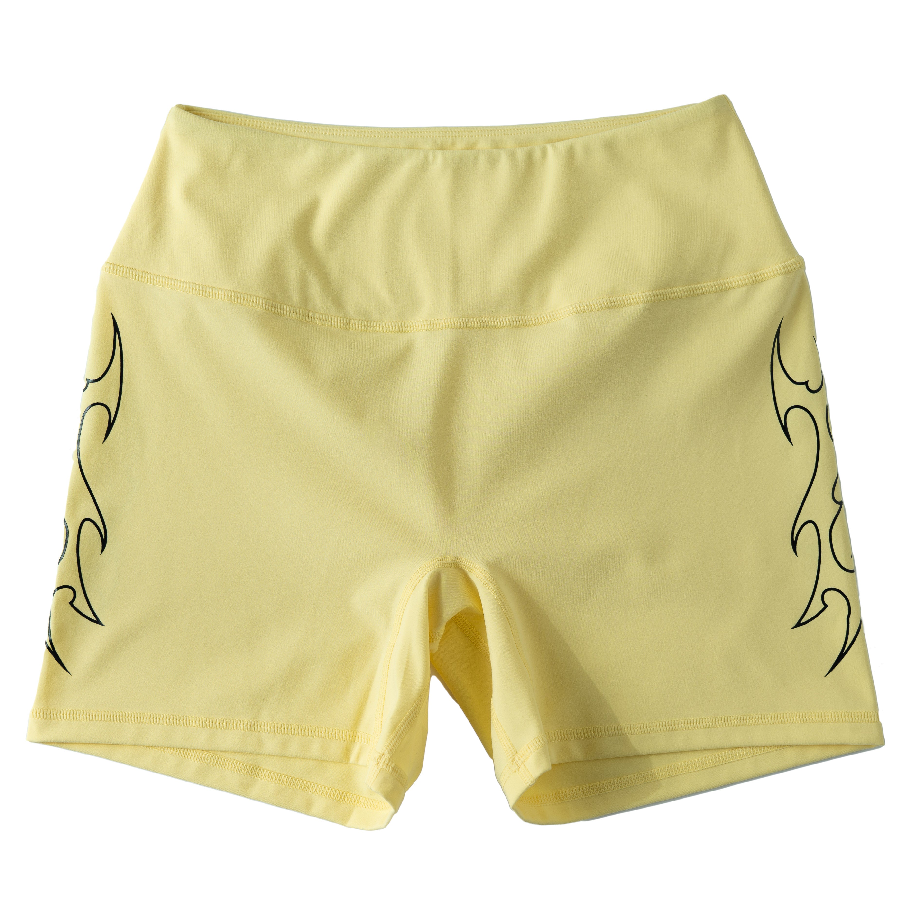 TRIBAL BIKER SHORTS - YELLOW / BLACK