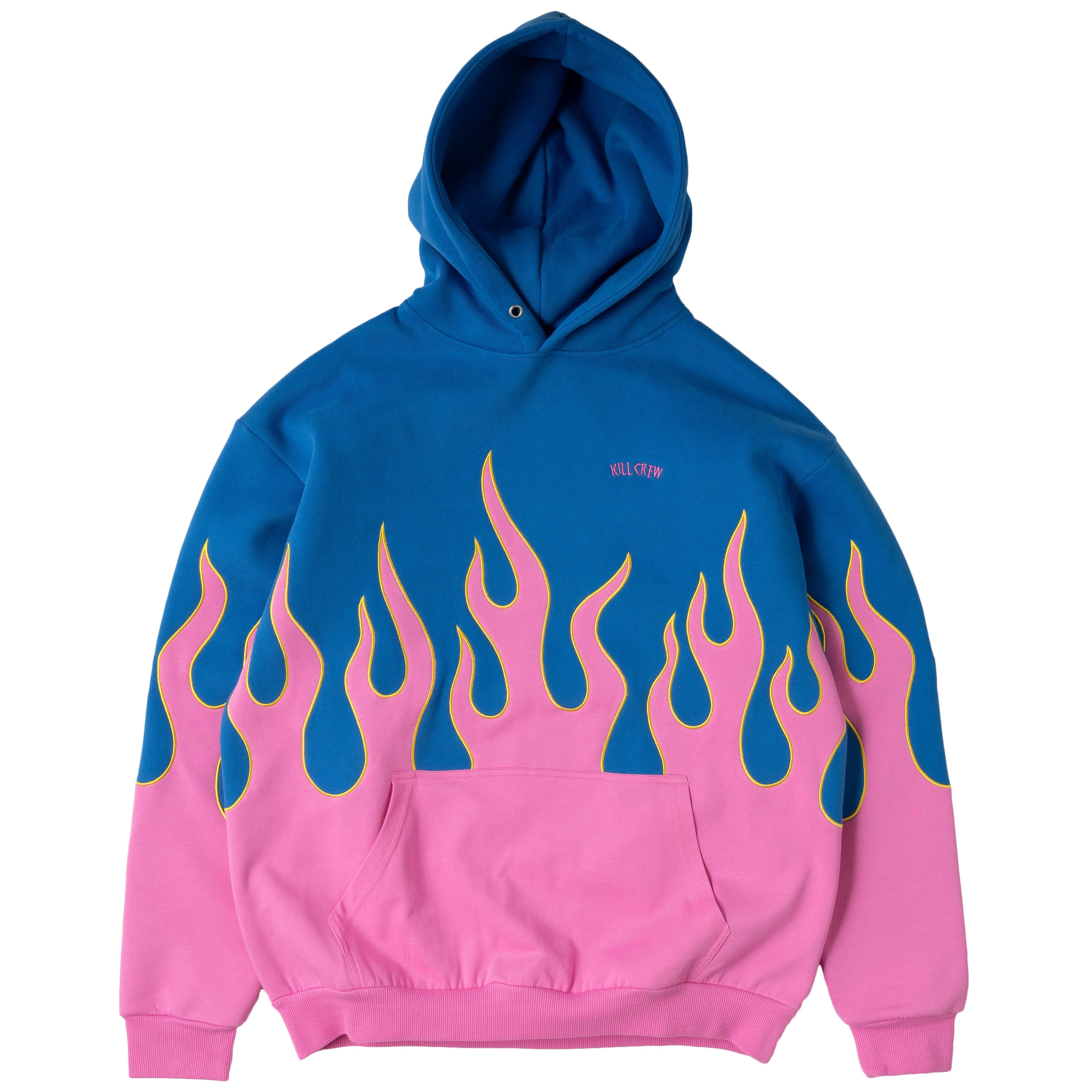 OVERSIZED PREMIUM HEATER HOODIE - BLUE / PINK