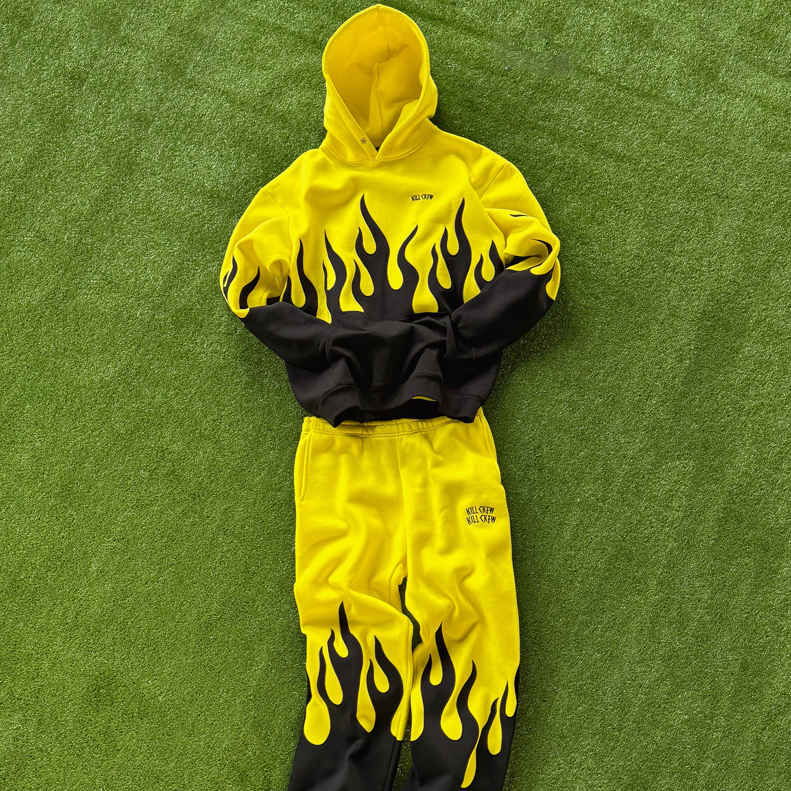 OVERSIZED PREMIUM HEATER HOODIE - YELLOW / BLACK