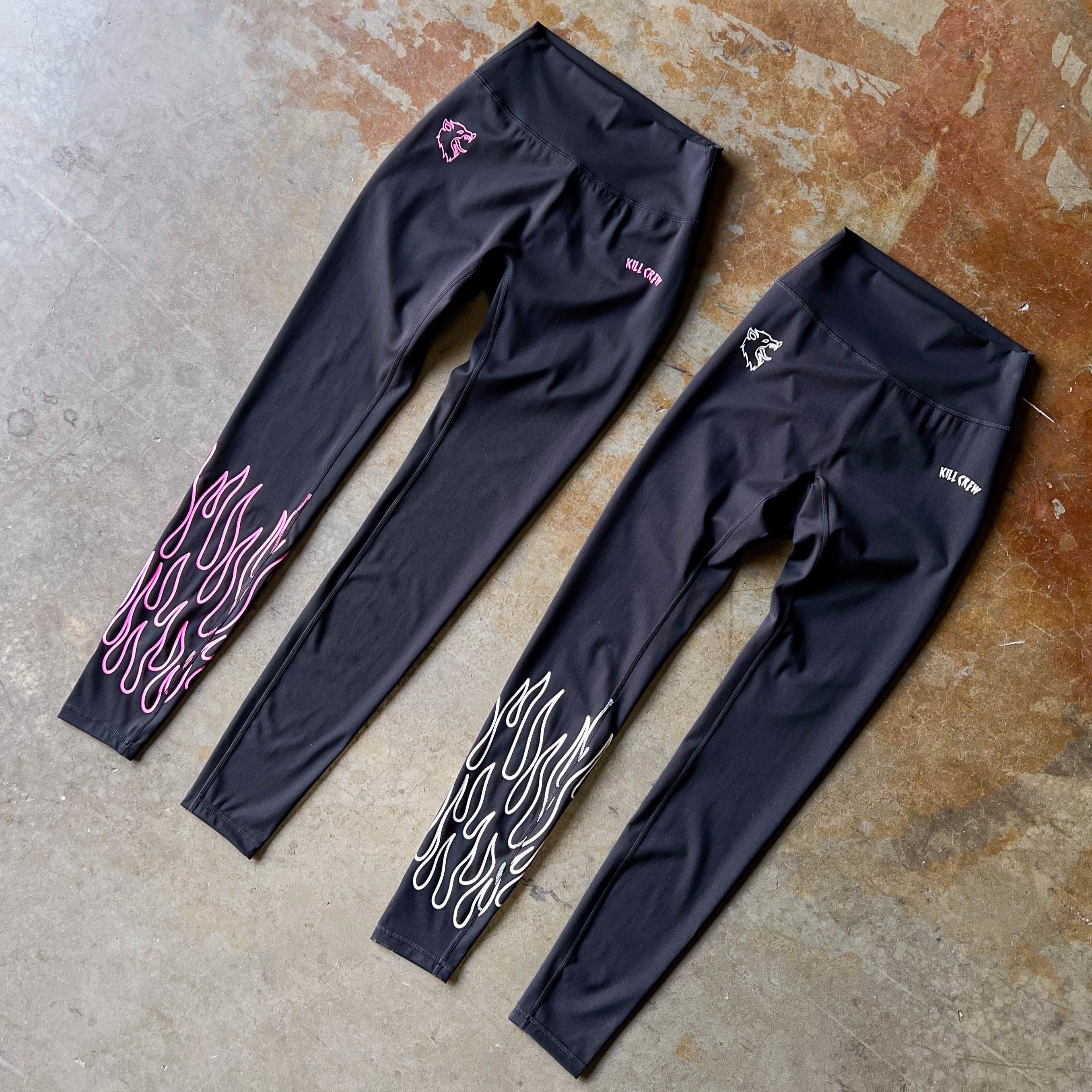 FLAME LEGGINGS - BLACK / PINK