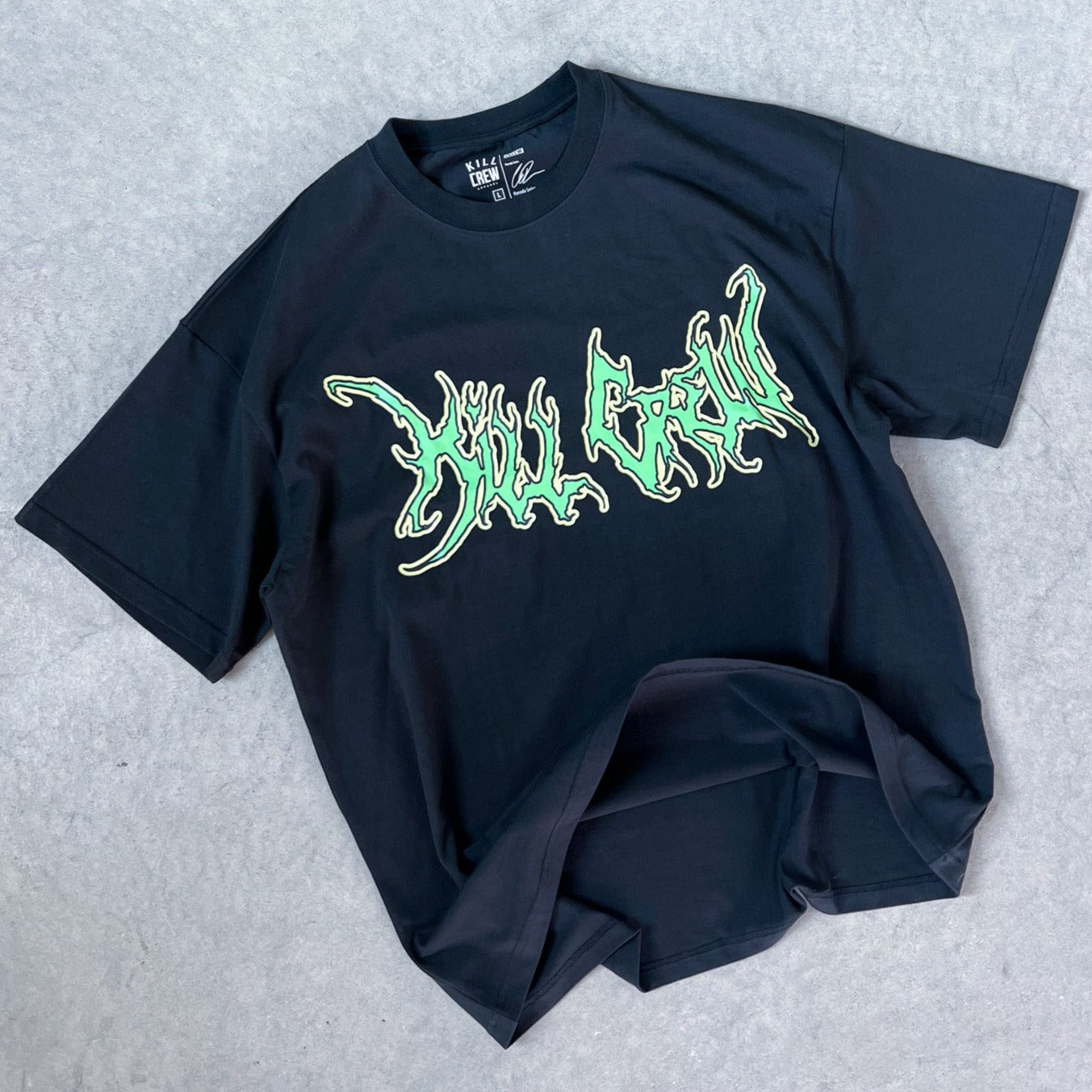 OVERSIZED WOLF T-SHIRT - BLACK / GREEN