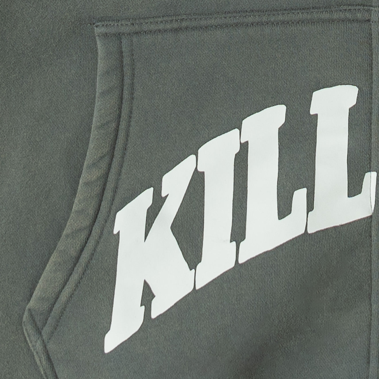 OVERSIZED LUX KILL CREW ZIP UP - GUNMETAL / WHITE