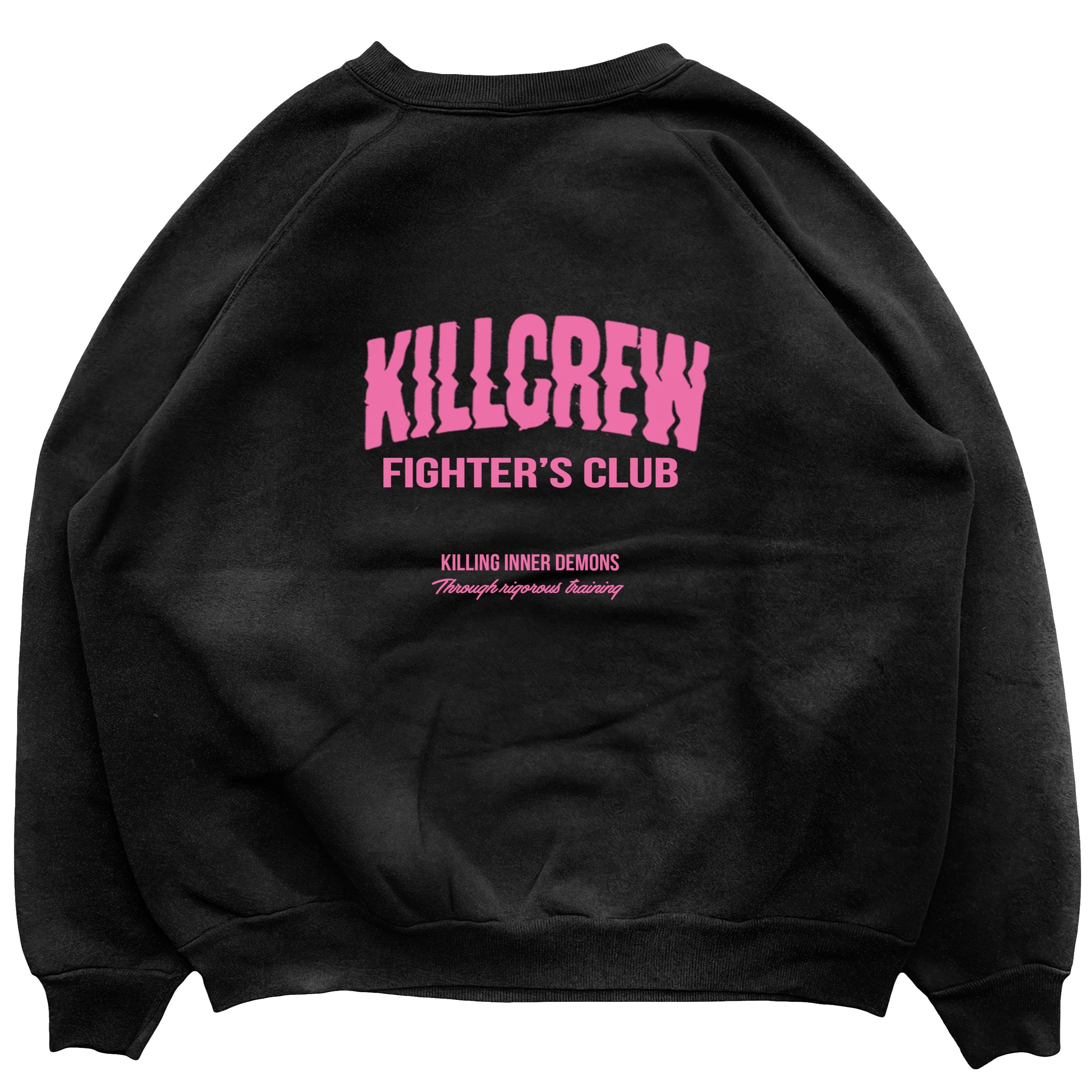 OVERSIZED LUX RIGOROUS TRAINING CREW NECK - BLACK / PINK