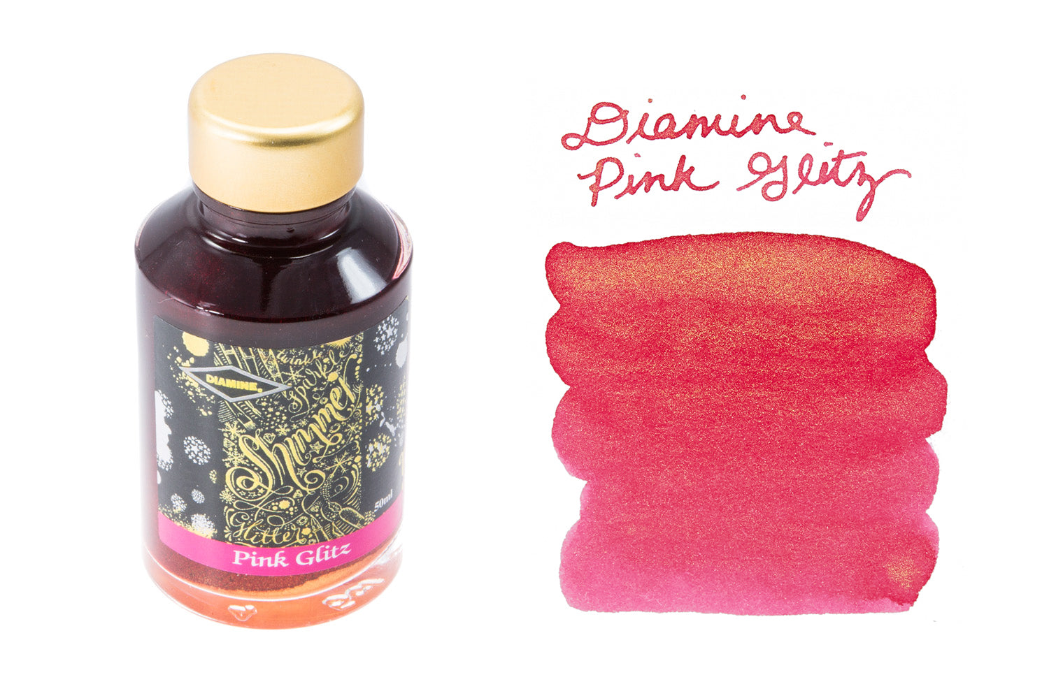 Diamine Pink Glitz - 50ml Bottled Ink