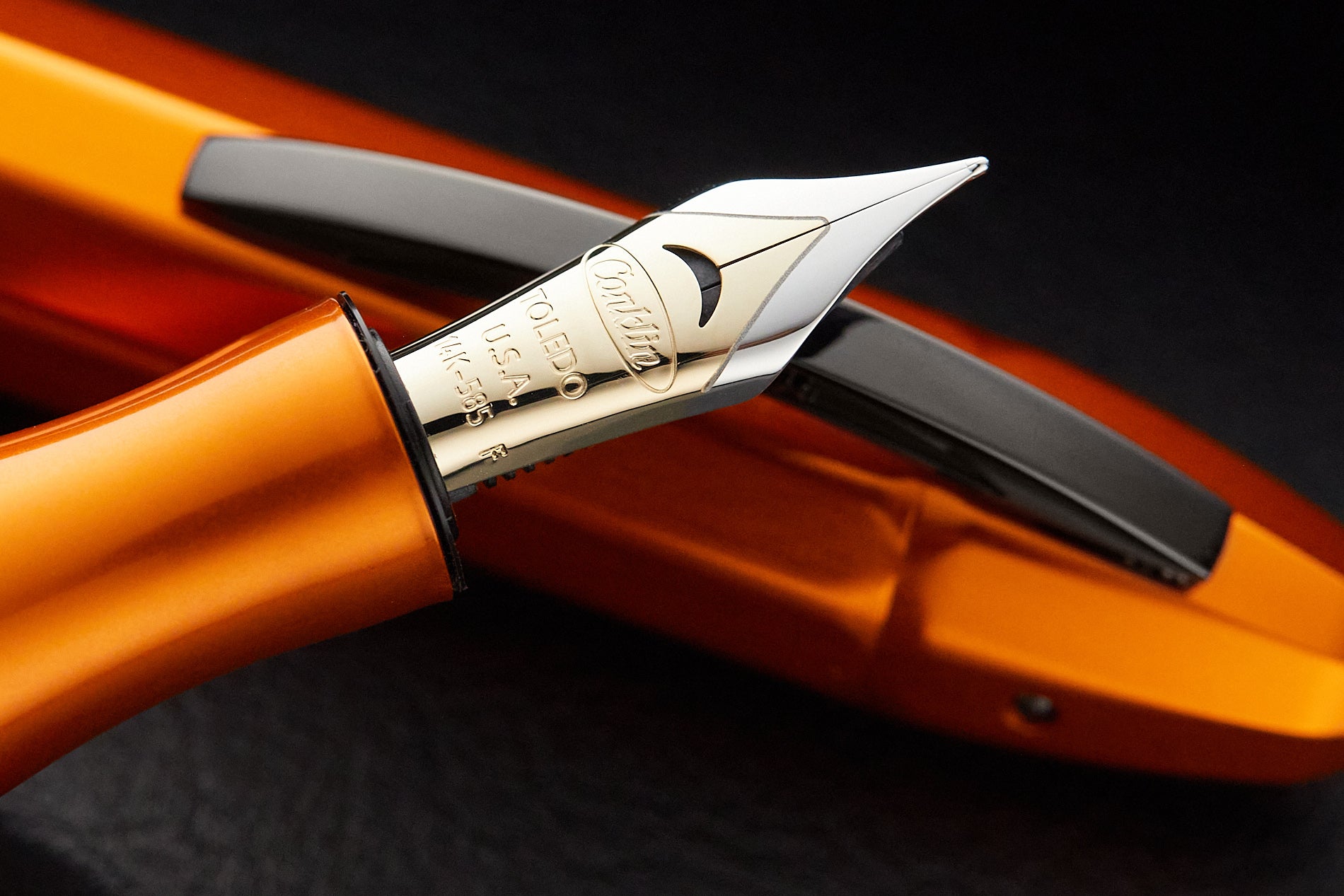 (Bottom Shelf) Conklin 125th Anniversary Nozac Classic Fountain Pen - Orange/Black (Limited Edition)