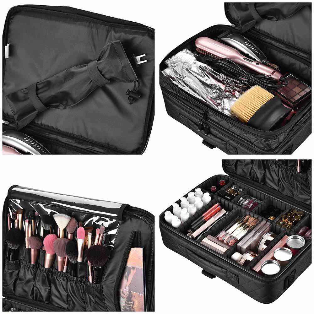 Byootique Hairdresser Suitcase on Wheels with Soft Train Bag Case