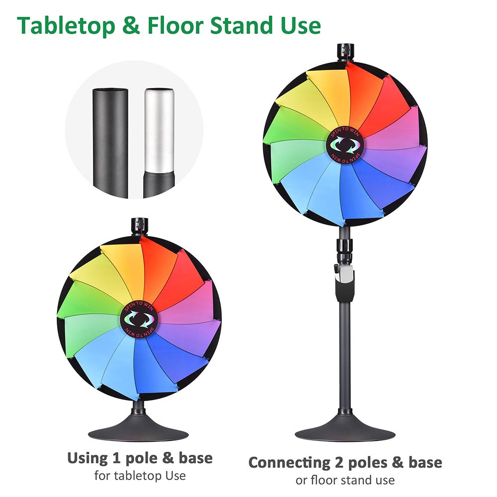 WinSpin 24 Prize Wheel Tabletop Floor Stand 12-Slot