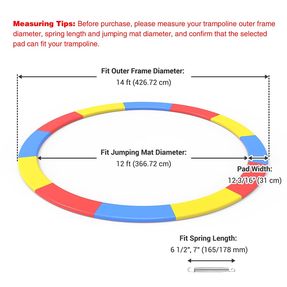 Yescom 14 Foot Trampoline Pad Safety Pad Rainbow Padding