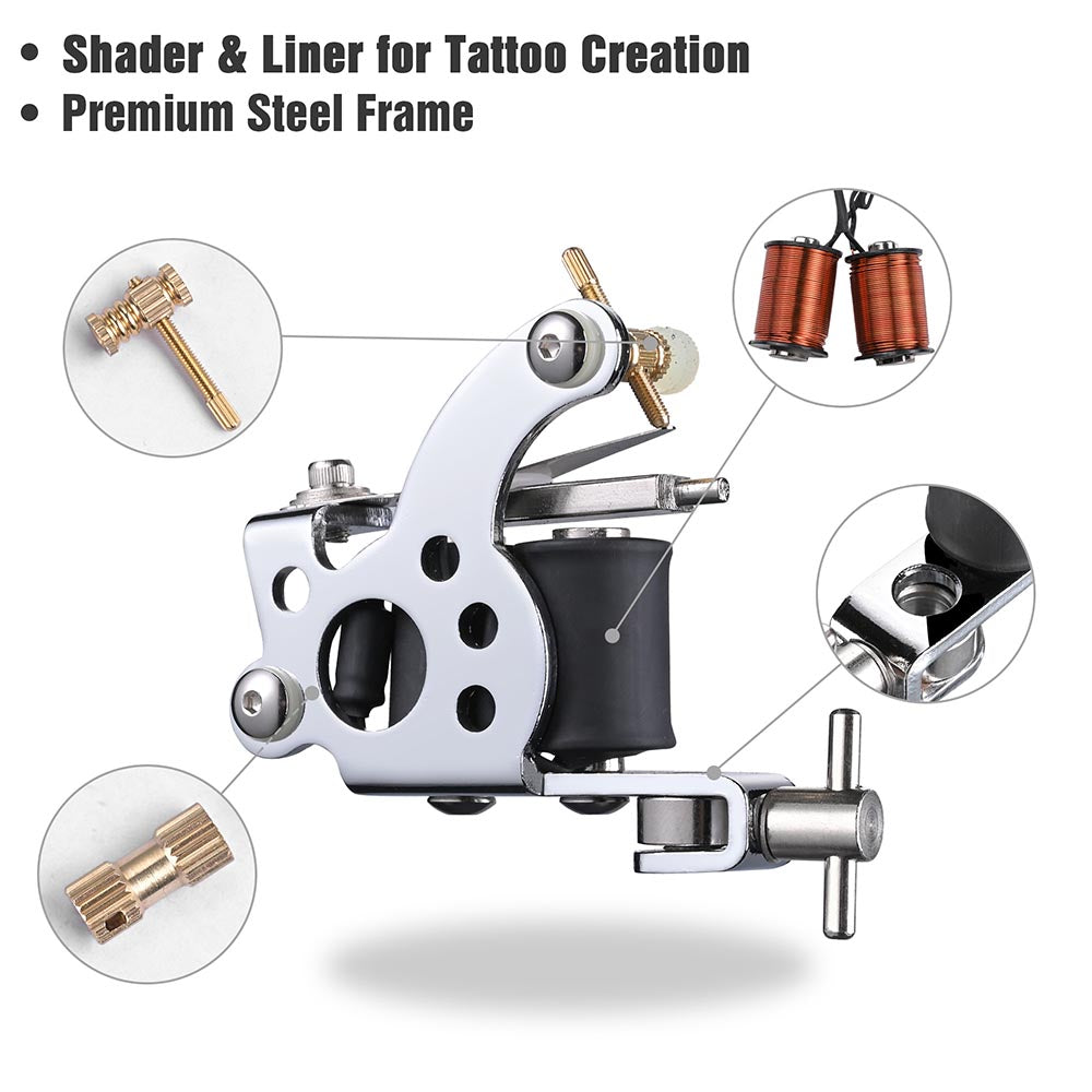 Yescom 4 Tattoo Machine Kit w/ LCD Power Supply 40 Color Inks