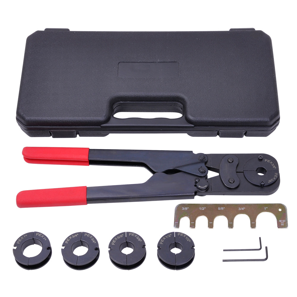 Yescom PEX Crimp Tools Kit for 5 Sizes 3/8 1/2 5/8 3/4 1