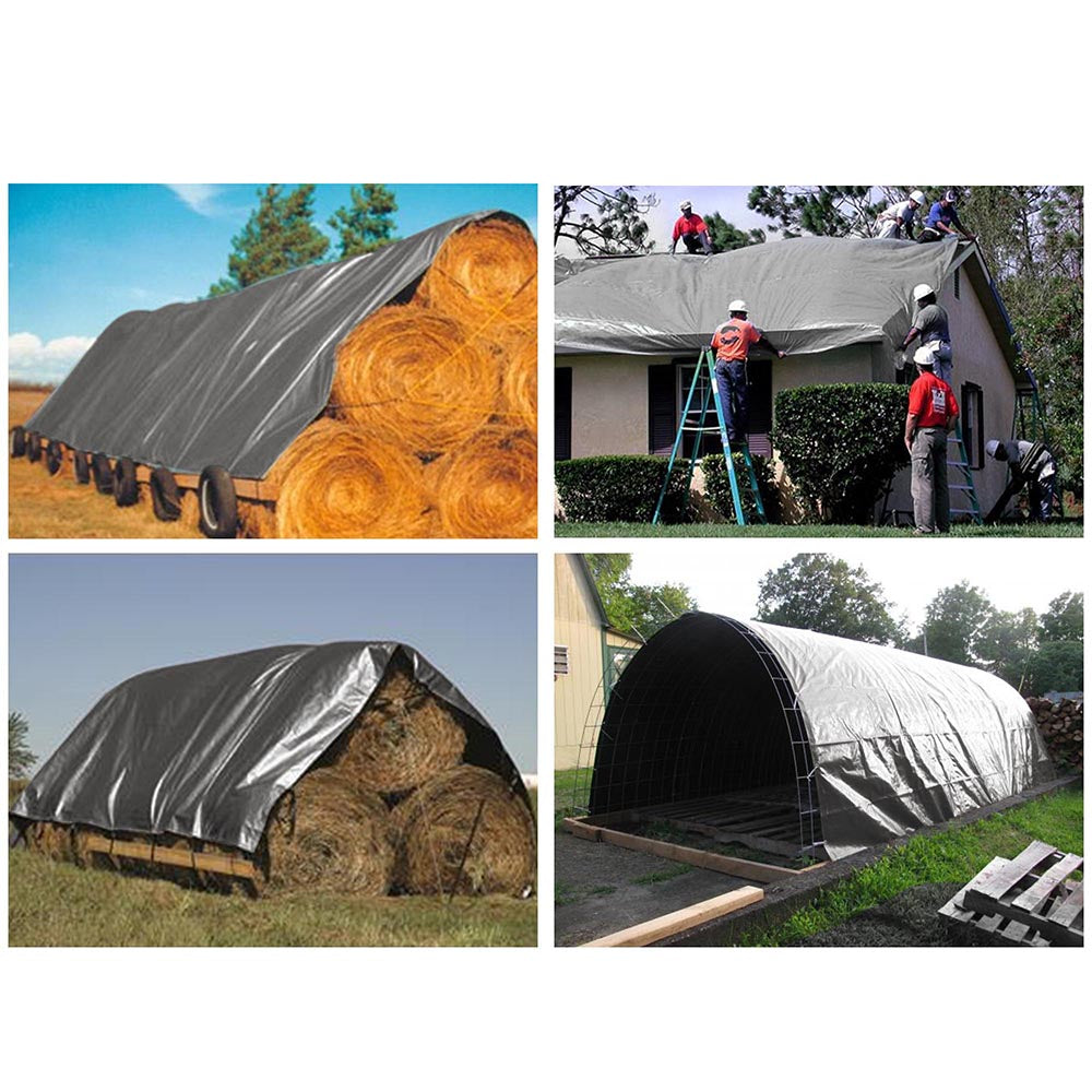 Yescom 20'x24' Heavy-Duty Poly Tarp Reinforced Canopy, Silver