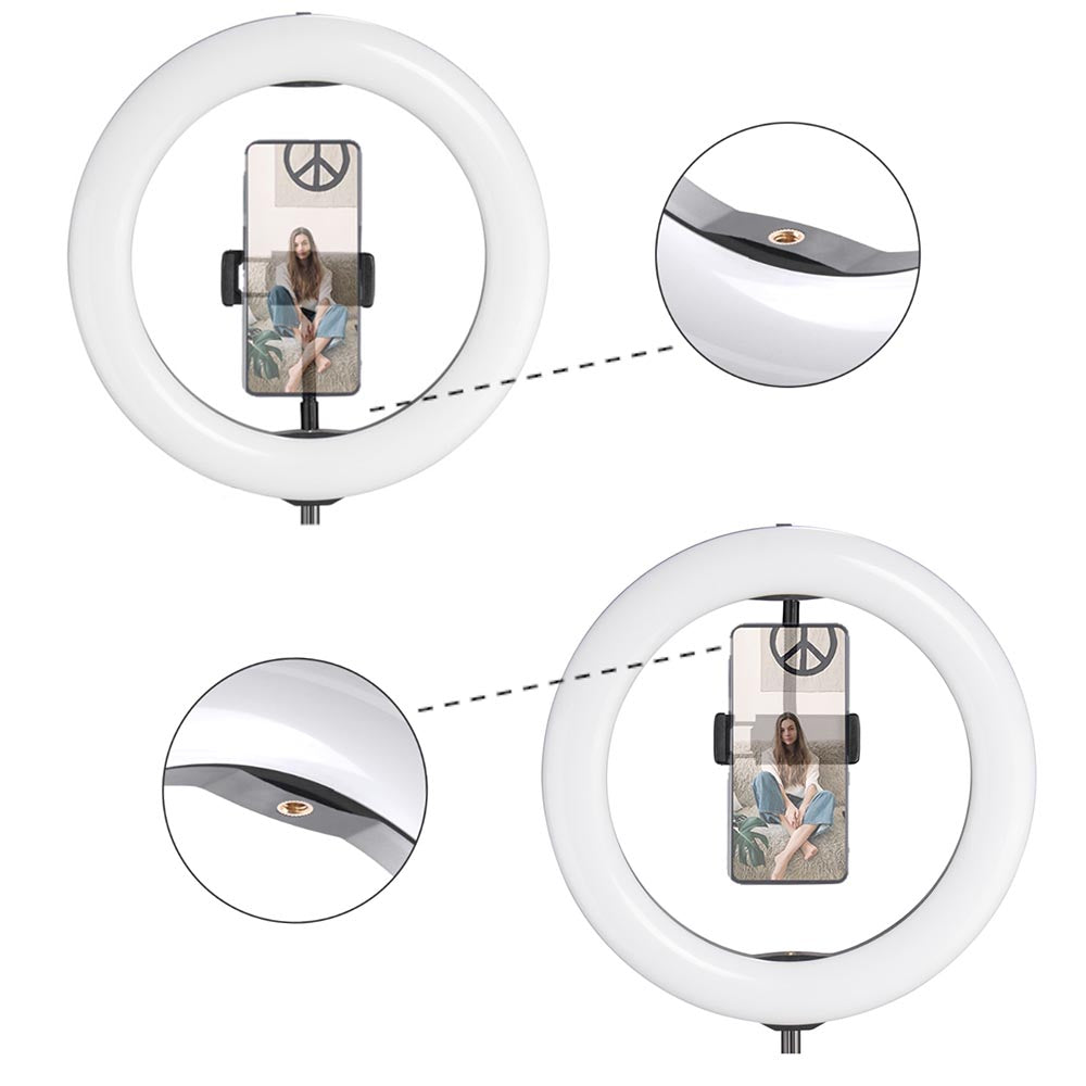 Yescom 10 Travel Ring Light Dimmable Selfie Light w/ Phone Holder