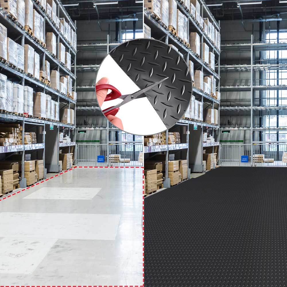 Yescom Garage Floor Mat Vinyl Roll Diamond Black