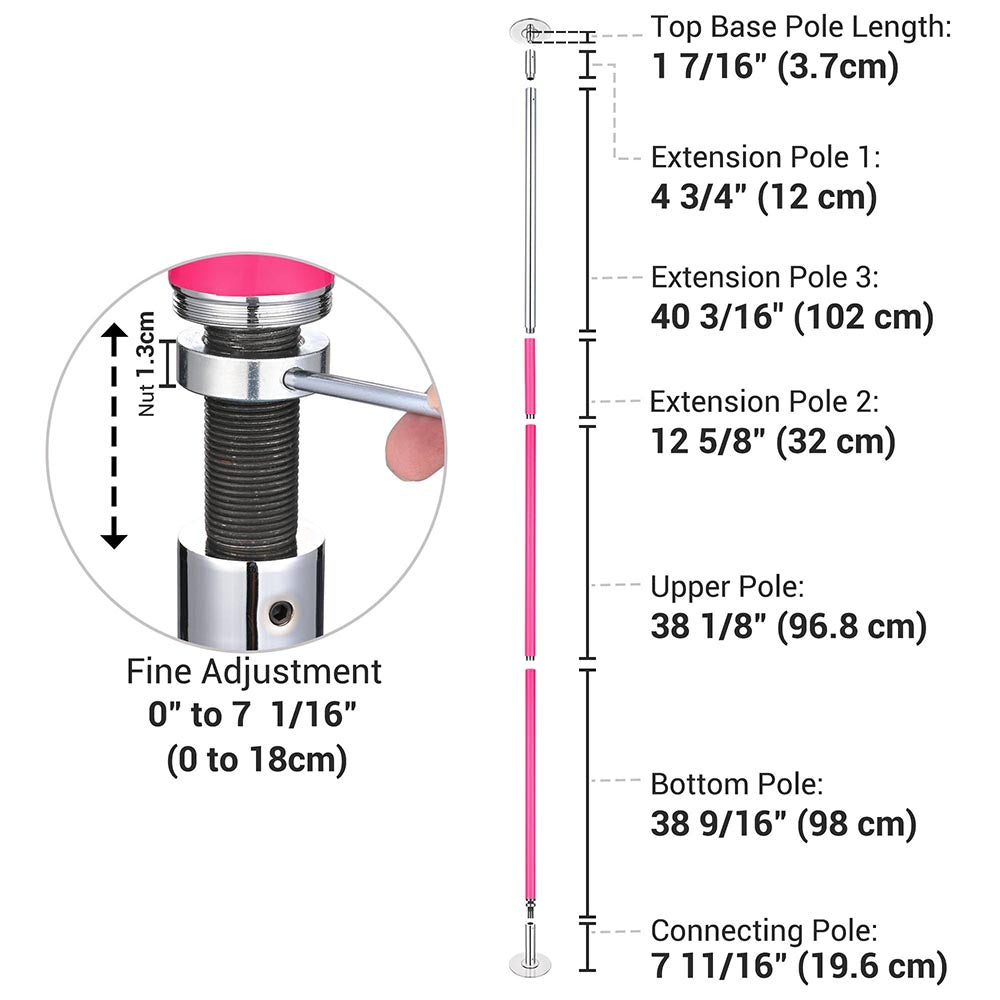 Yescom 12.6ft Silicone Portable Spinning Pole D45mm (Preorder)