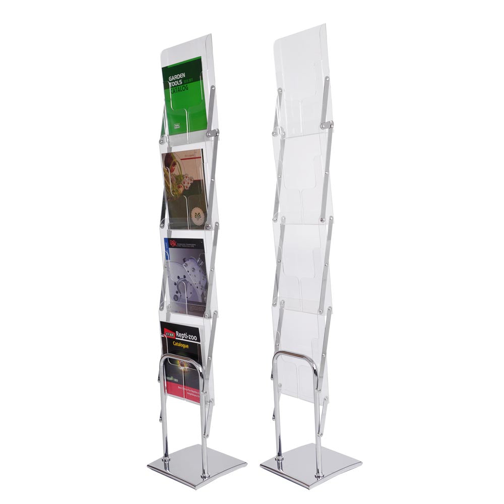 Yescom Collapsible Literature Stand Brochure Rack 4 Pocket w/ Bag