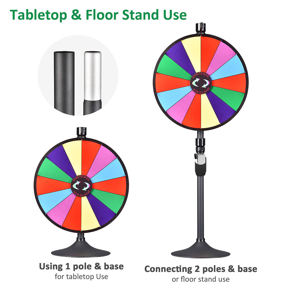 WinSpin 24 14 Slot Floor Stand Color Clicker Dry Erase Prize Wheel