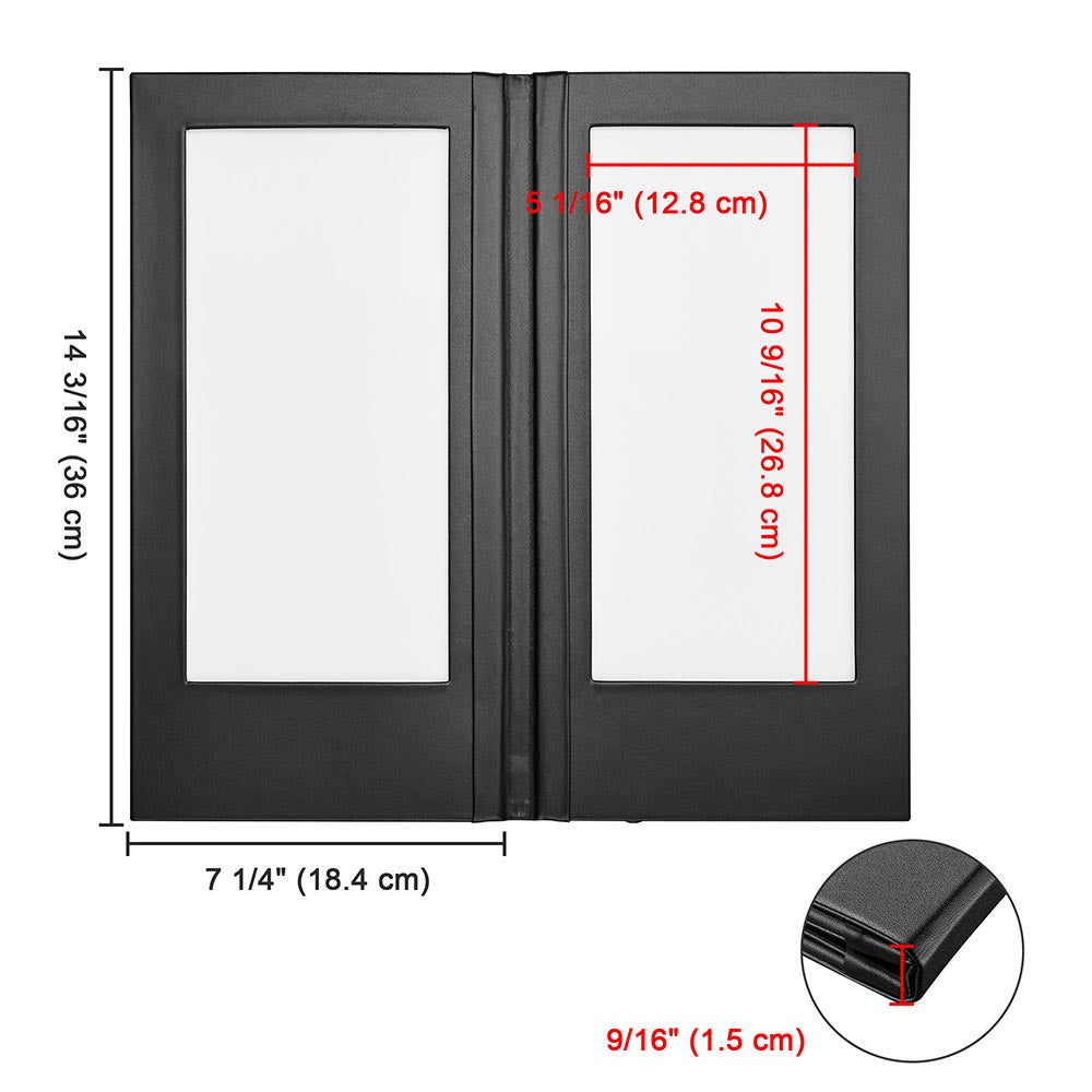 Yescom LED Back Lit Folded Menu Holder Dual Page 5.5x11in