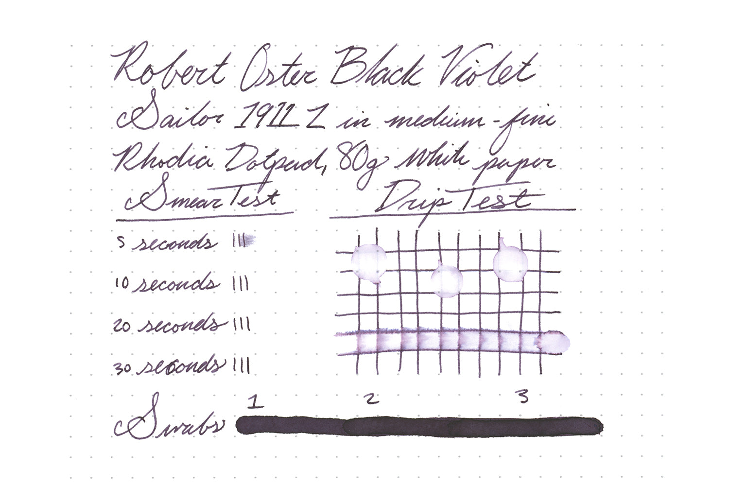 Robert Oster Black Violet - Ink Sample