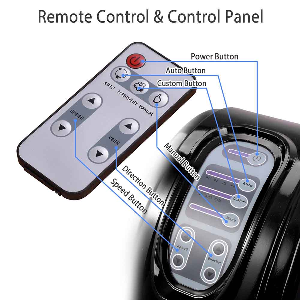 Yescom Kneading Rolling Foot Leg Massager Machine with Remote