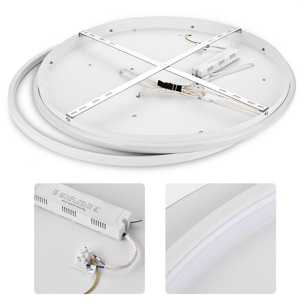 Yescom Modern Circle Ceiling Flush Light with Remote 70W 30 in.