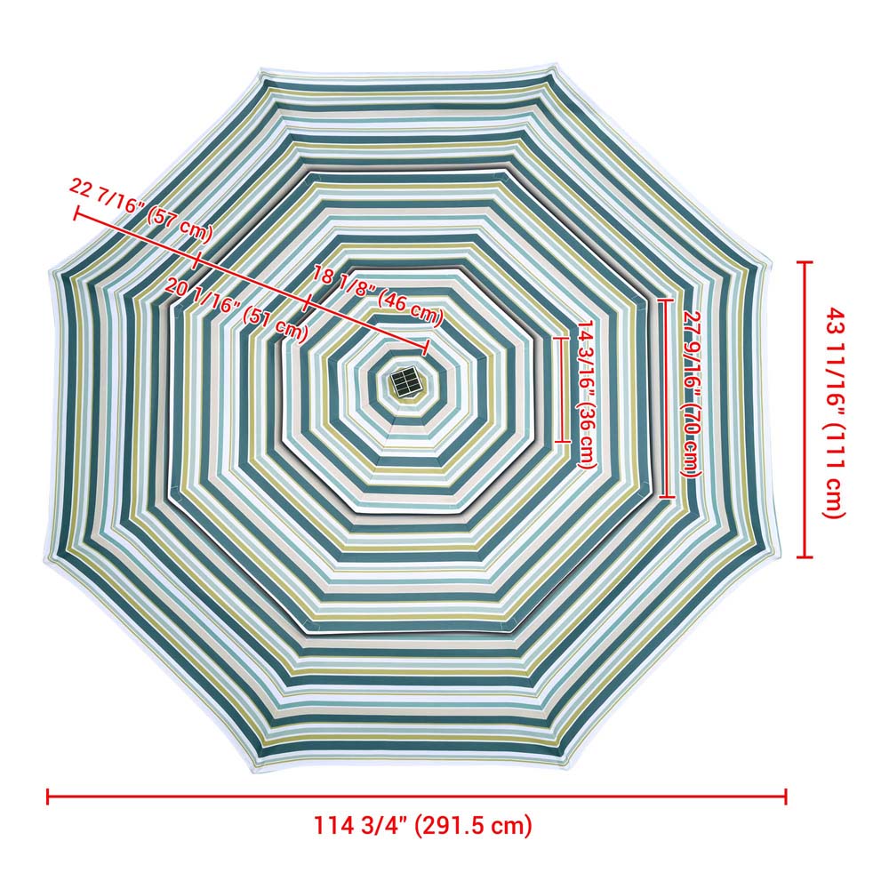 Yescom 10' Outdoor Patio Umbrella Replacement Canopy 3-Tiered 8-Rib