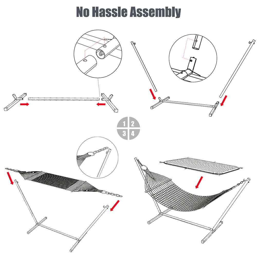 Yescom Double Hammock with Stand Net Underquilt