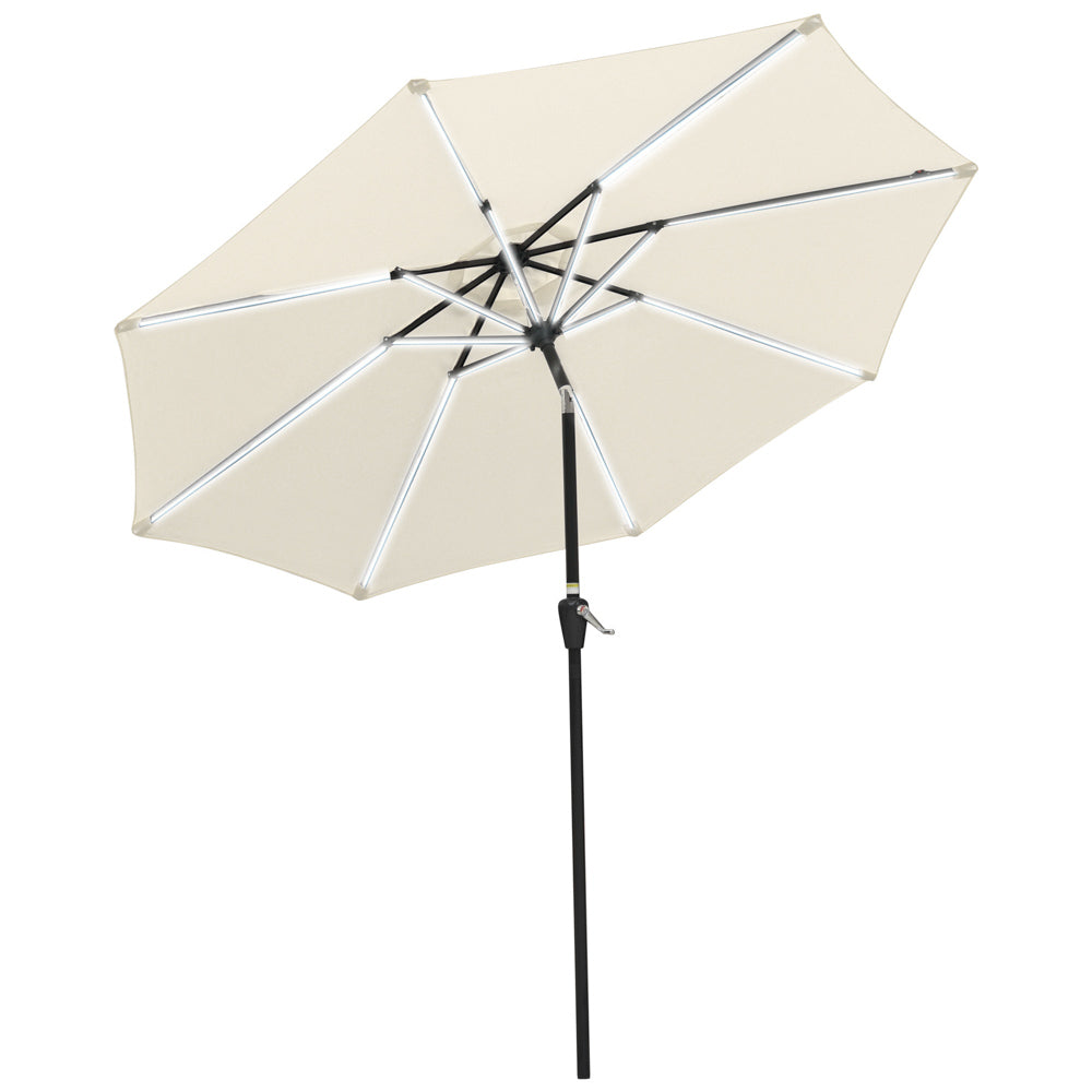 Yescom Solar Patio Umbrella w/ Lights Tilt Parasol Umbrella 9 ft 8-Rib