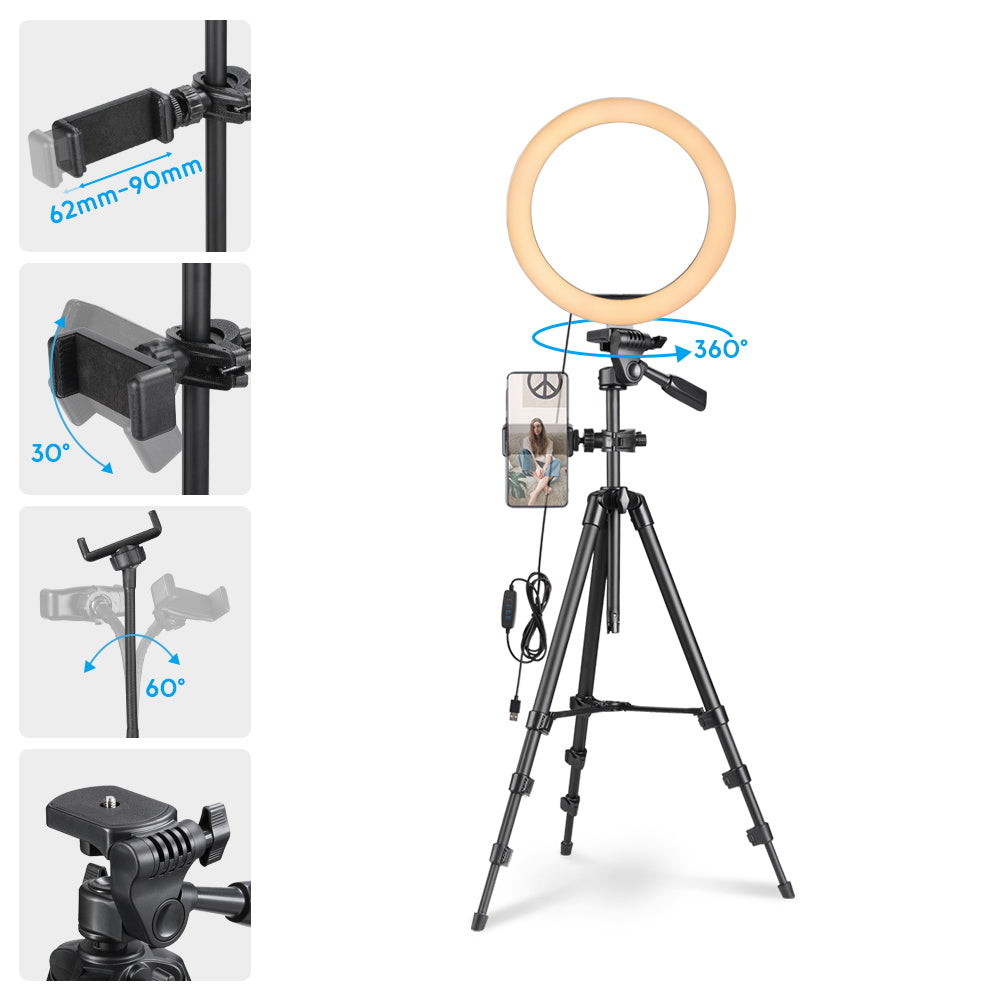 Yescom 10 Ring Light w/ Stand Angeleye Photo Video Social Lighting