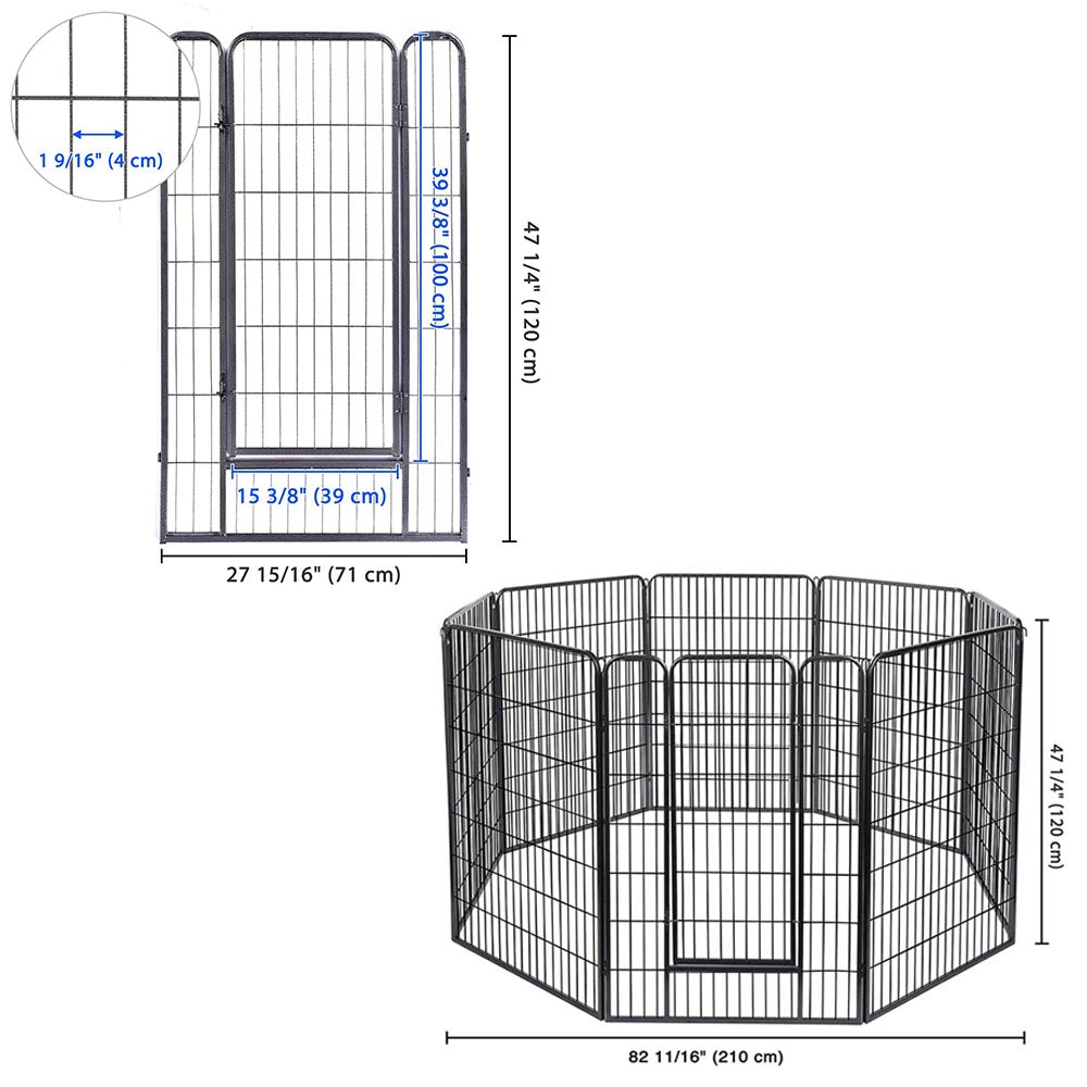 Yescom Heavy Duty Dog Playpen 47 Tall 32-Panel Puppy Pen Metal