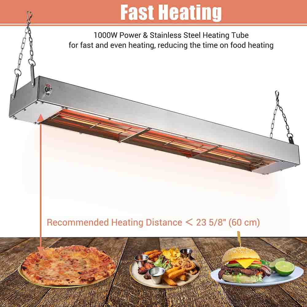 Yescom Food Warmer Overhead Heater 36 in. 1000W