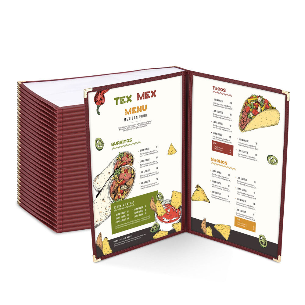 Yescom 30x Menu Covers Cafe Restaurant Double 8.5x14