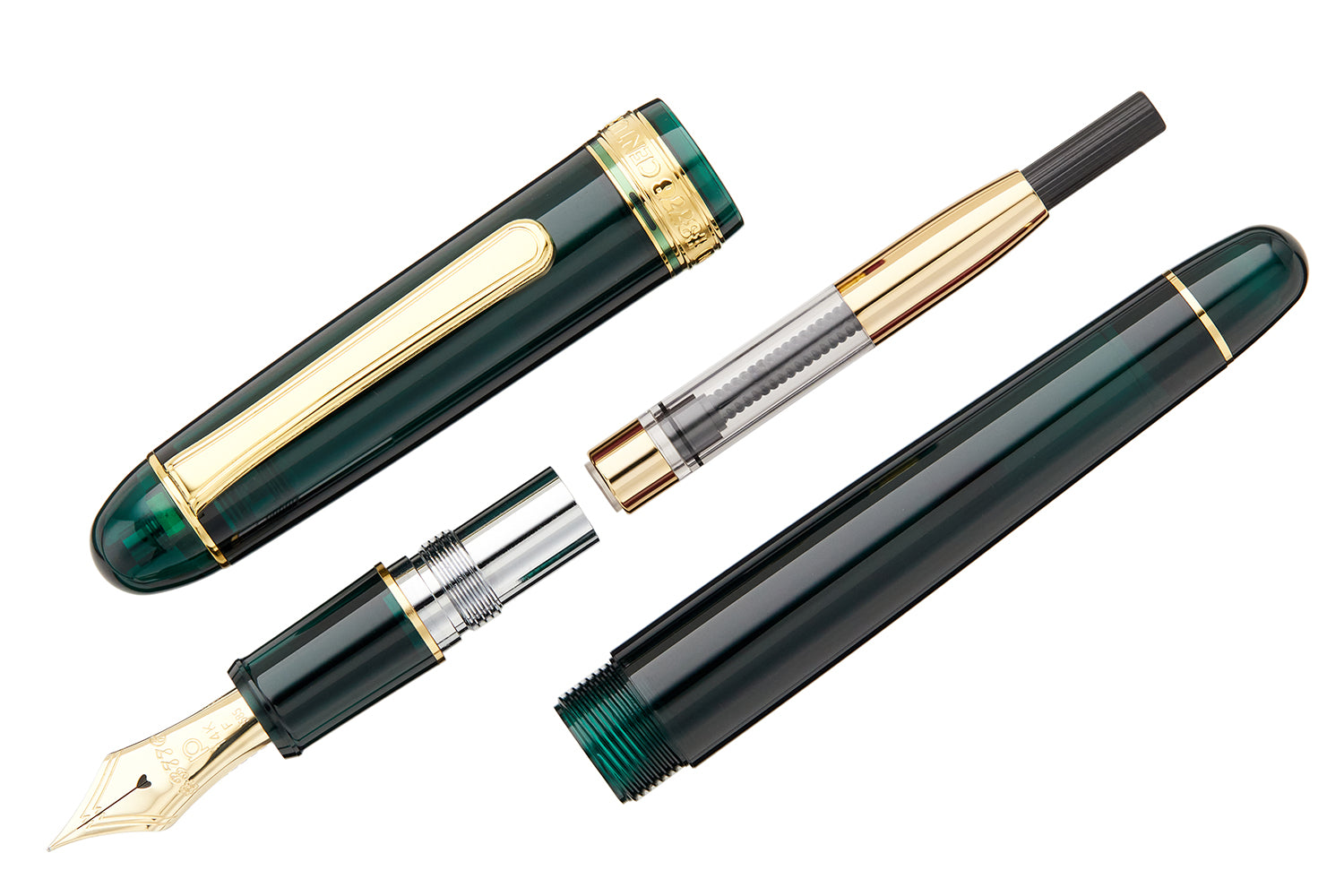 (Bottom Shelf) Platinum #3776 Century Fountain Pen - Laurel Green/Gold