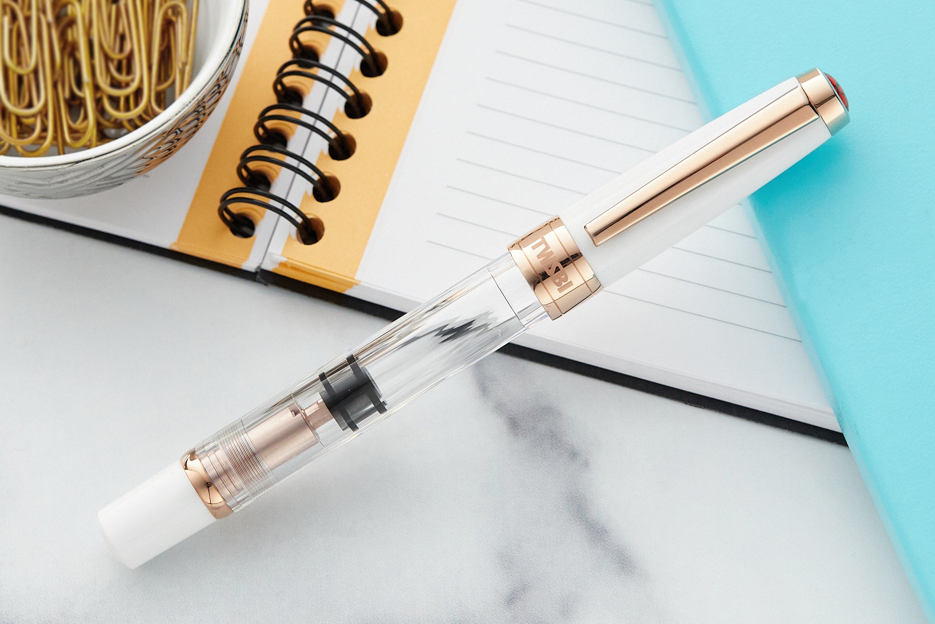 TWSBI Diamond 580 Fountain Pen - White RoseGold II