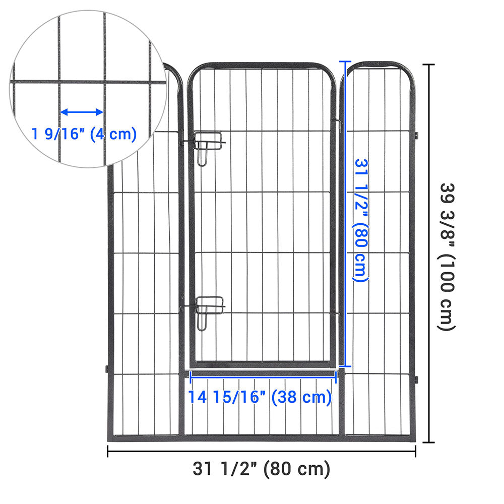 Yescom Heavy Duty Dog Playpen 40 Tall 8-Panel Puppy Pen Metal