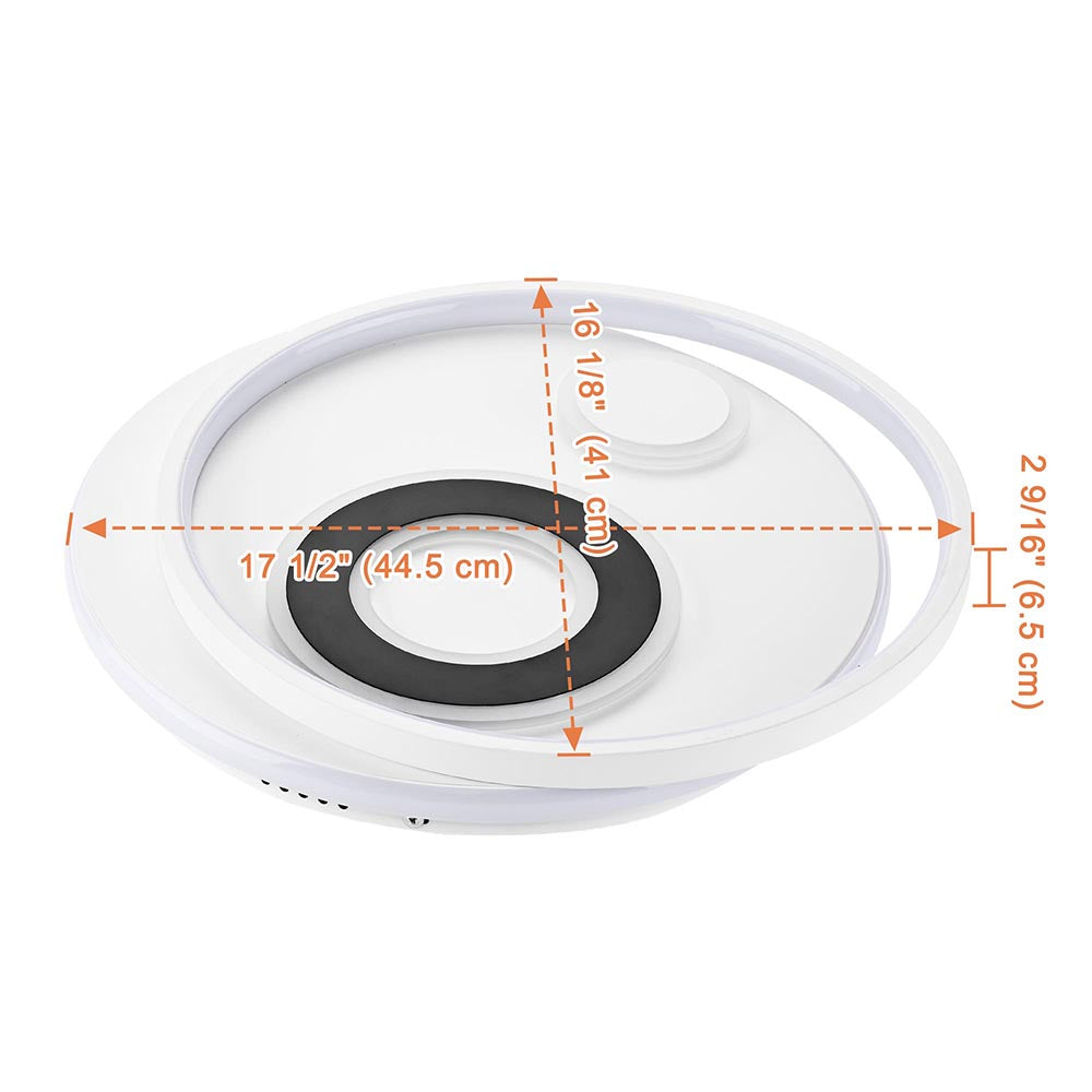 Yescom Modern Circle Ceiling Flush Light with Remote