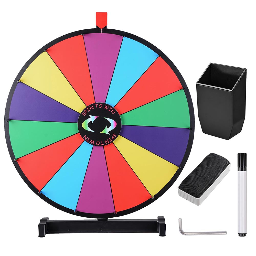 WinSpin 24 Tabletop Prize Wheel Colorful Dry Erase