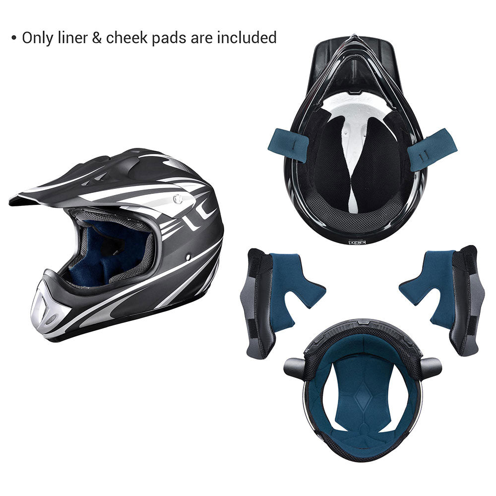 AHR H-VEN20 Dirt Bike Helmet Liner & Cheek Pads Replacement