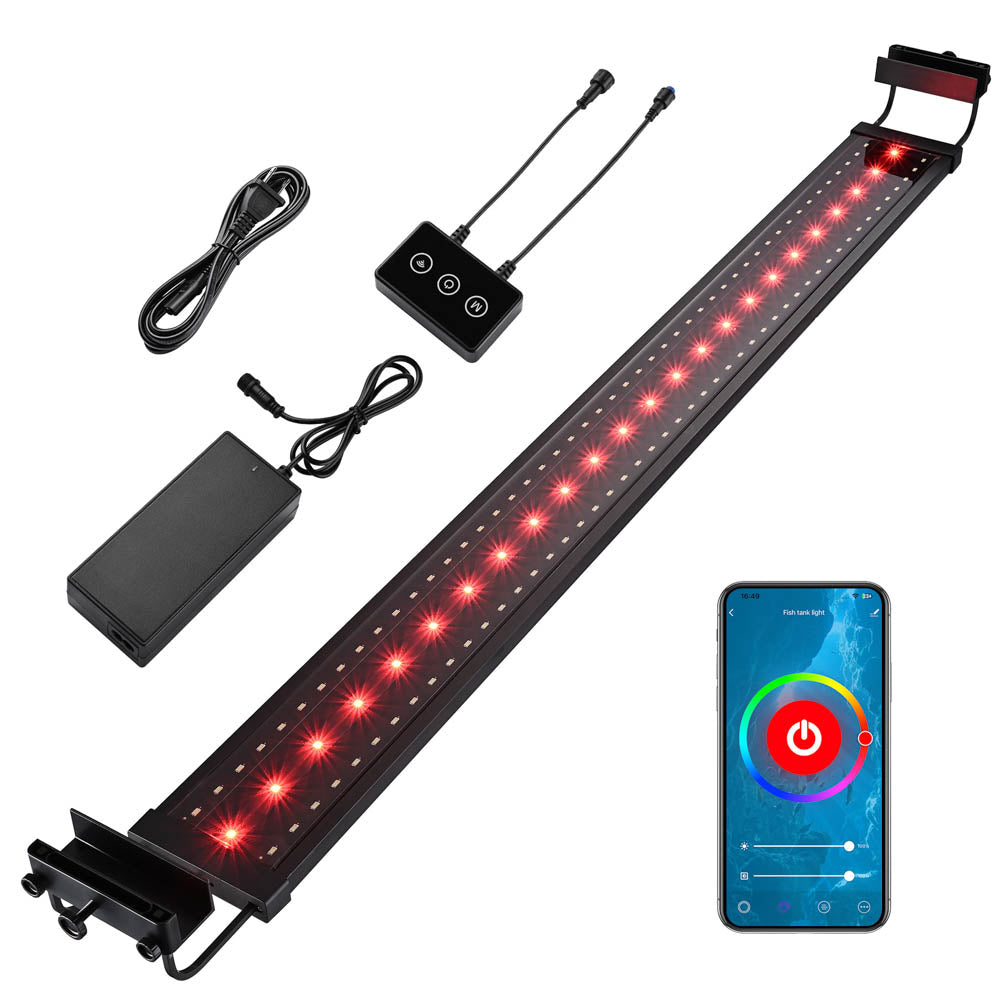 Yescom 48 Full Spectrum LED Aquarium Light APP WIFI for Plants & Fish